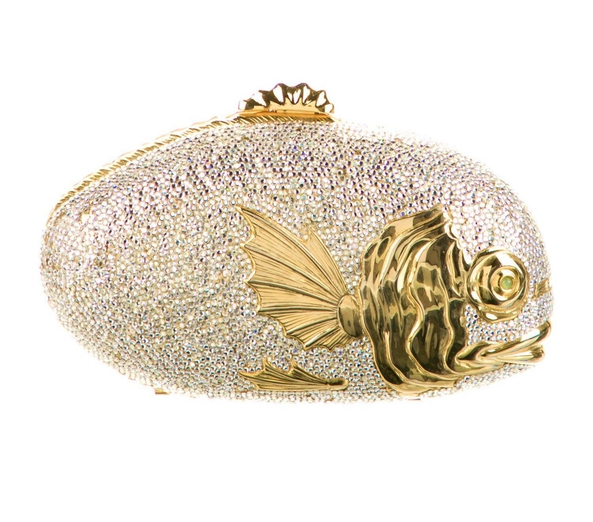 JUDITH LEIBER SWAROVSKI CRYSTAL MAHI FISH KOI JEWELED MINAUDIERE