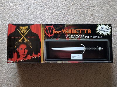 Neca V FOR VENDETTA DAGGER Prop Replica ARTIST PROOF RARE LIMITED 150