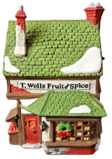 Dept 56 T. Wells Fruit and Spice Shop Christmas Village #5924-2 w/box Light