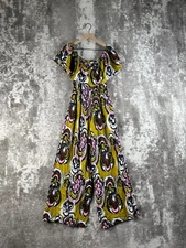 New Bel Kazan Jumpsuit Small Womens Anthropologie Wide Leg Off Shoulder Abstract