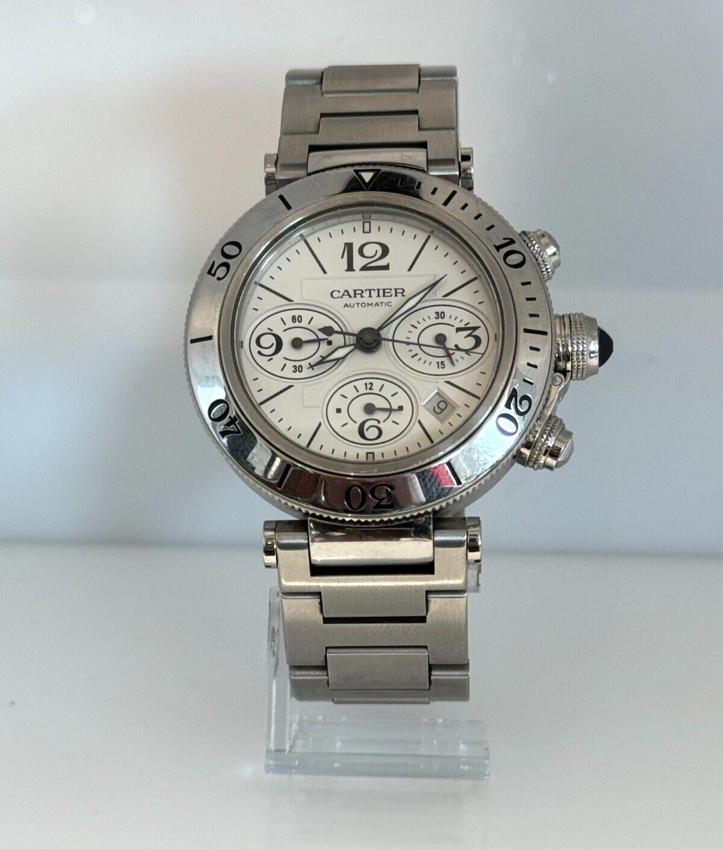 Cartier De Pasha Seatimer Chrono/Date Stainless Steel Watch Ref