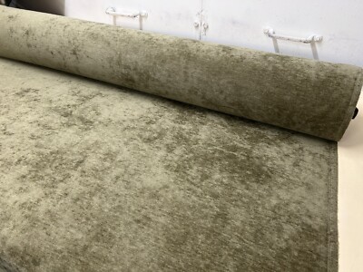 KHAKI SAMT STOFF POLSTER SOFA VORHANGSTOFF 140cm Plüsch von Next