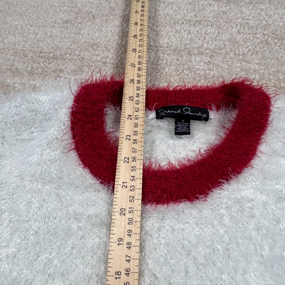 Vestido Suéter de Lavandería Francés Para Mujer S Blanco Rojo Copo de Nieve Suave Difuso Cómodo Acogedor Foto 2 de 4