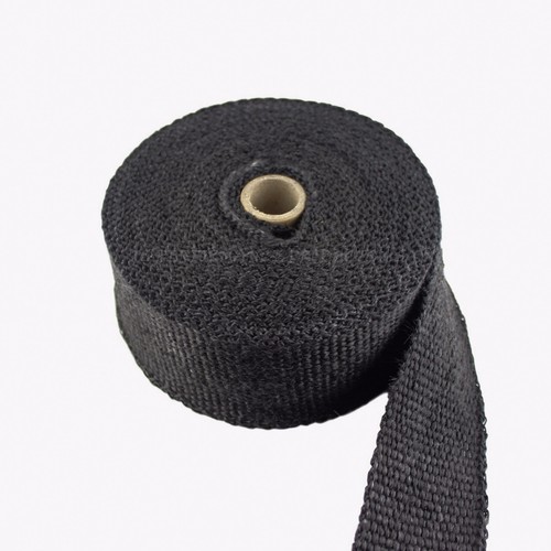 BLACK FIBERGLASS EXHAUST PIPE WRAP TAPE KIT 25 FT MOTORCYCLE HARLEY BUELL INDIAN - Bild 2 von 2