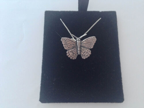 C2 Small Butterfly on a 925 sterling silver Necklace Handmade 26 inch chain - Picture 1 of 1
