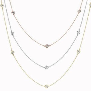 Authentic 14084 Bezel Eternity Cz By Yard Available 3 Colors .925 Sterling Silver Necklace