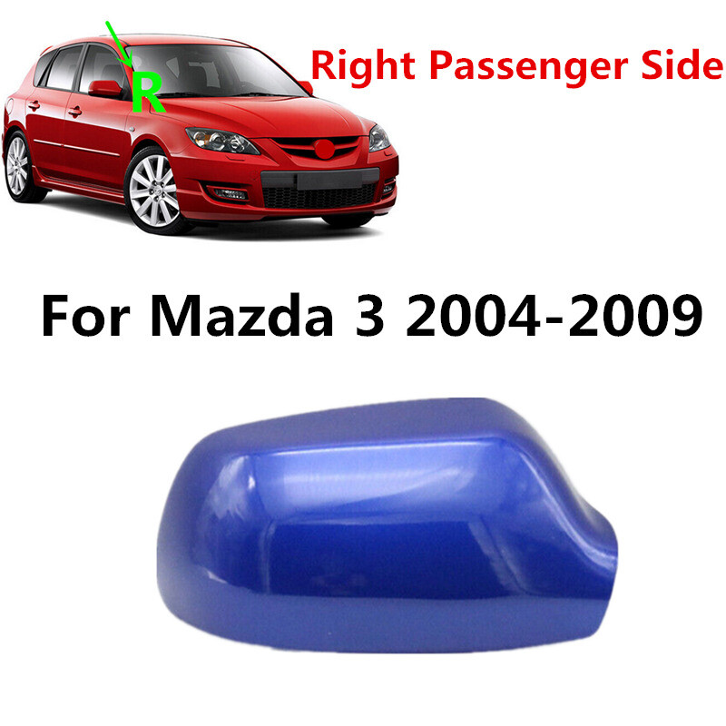 Light Blue Right Driver Side Mirror Cover Cap Replace For Mazda 3