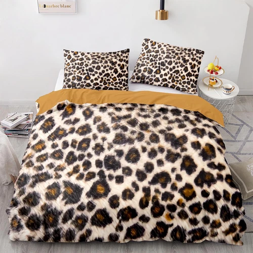 Wild Animal Doona Duvet Quilt Cover Set Leopard Print Tiger Girrafe Zebra Print - Picture 11 of 13