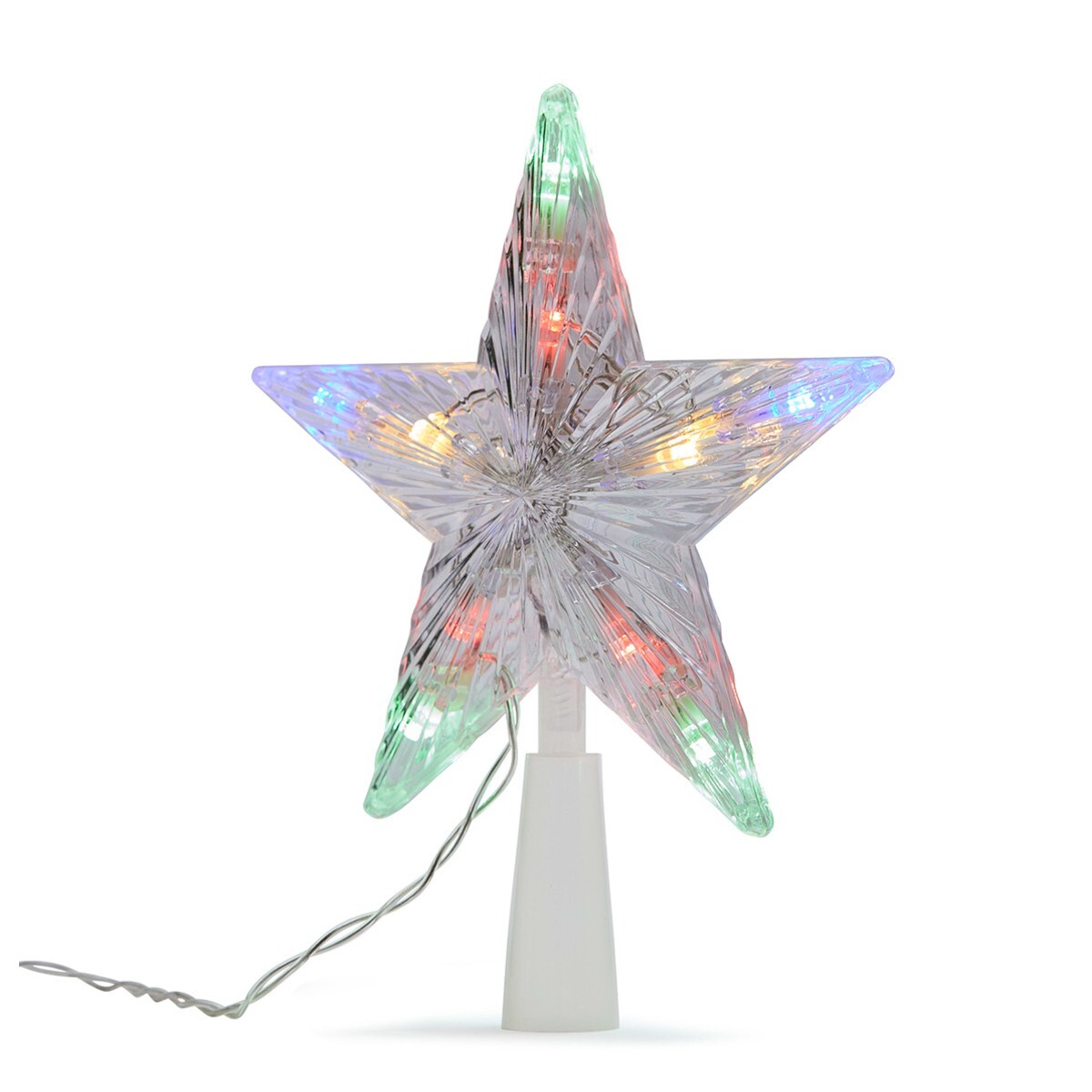 Christmas Star Tree Topper Light Up Xmas Ornament Home Party Decor Gift