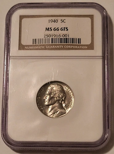 1940 Jefferson Nickel MS66 6FS NGC