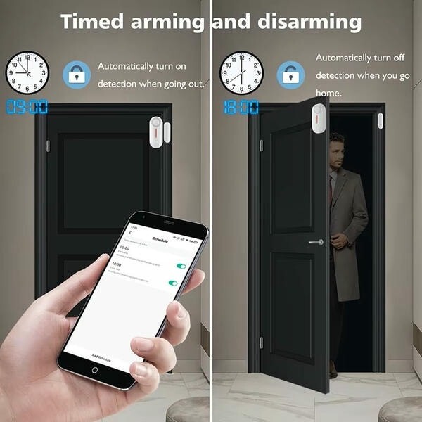 Rilevatore Porte e Finestre WiFi con Timer: Sicurezza Smart su Misura