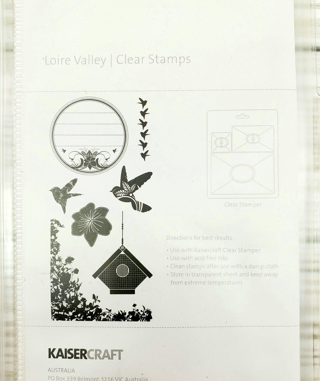 Lot of 4 Kaisercraft Clear Stamps Christmas Birds Flowers Words UNMOUNTED