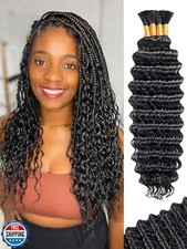 KULYMUWIG Human Braiding Hair for Boho Braids 16 Inch 100 g 4 Bundles Deep Wa