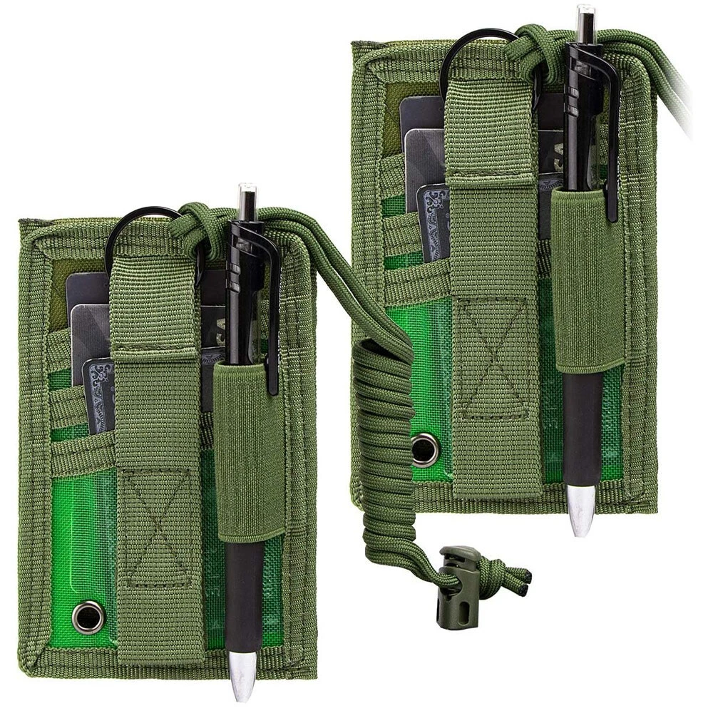 2PC Tactical ID Card Holders Hook&Loop Patch Badge Organizers - Neck Lanyard HOT