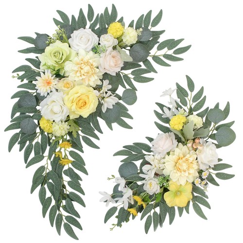Kunstblume Swag 2er Set für Hochzeit Willkommen Schild Blumendekoration an...