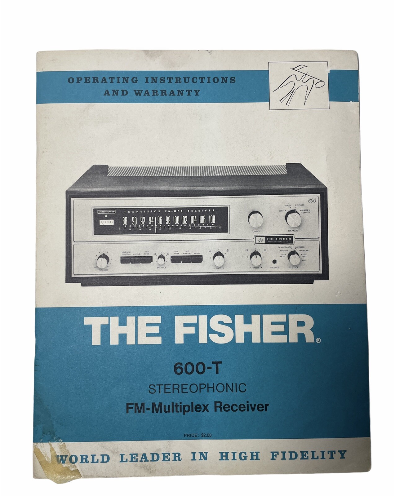 The Fisher 600-T | Stereophonic FM-Multiplex Receiver | Operating Manual 