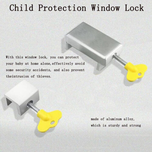 1Pcs Aluminum Adjustable Sliding Window Locks Door Frame Security Locks With Key - Picture 1 of 10