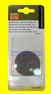 PROXXON 28670 Schleifscheiben K 2000 Packung mit 12 Stück für PROXXON 28660 WP/E