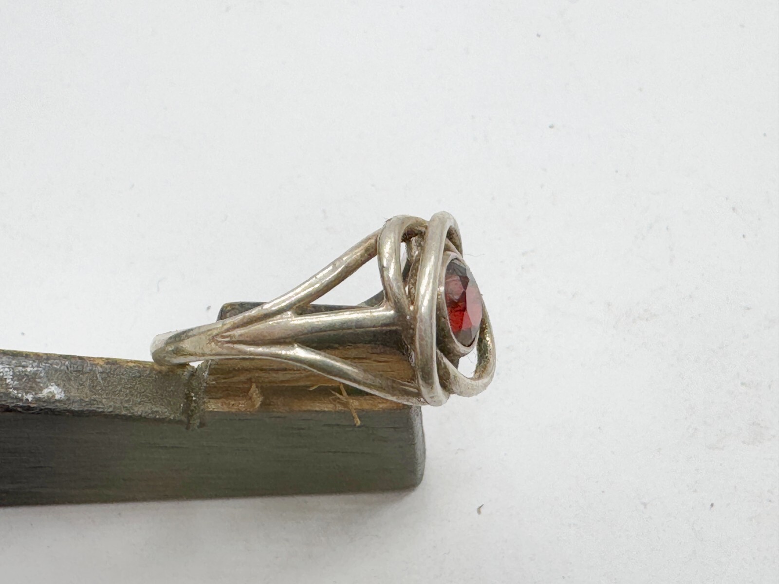 VINTAGE SOLID STERLING SILVER RUBY RED GARNET CEL… - image 2