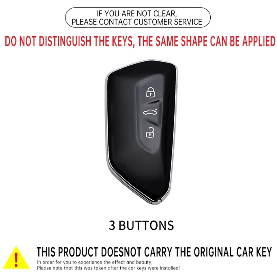 Zinc Alloy Car Remote Key Case Fob Cover For VW Atlas Golf 8 ID3 ID4 Seat Ateca - Image 2 of 4