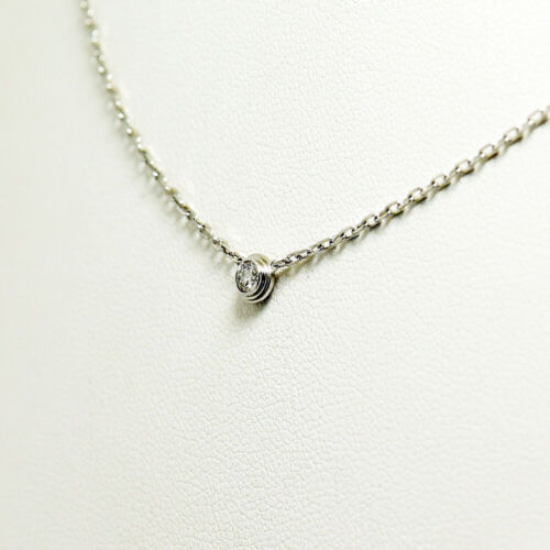 Cartier K18WG Diamants Legers SM 1P Diamond Pendant Necklace Authentic Used