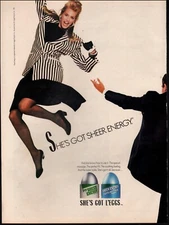 1987 Vintage ad Sheer Energy retro Stocking Fashion Blazer Skirt shoe  05/20/23