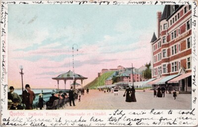 Quebec Dufferin Terrace Citadel 1906 Bishop's Crossing QUE Cancel Postcard H53