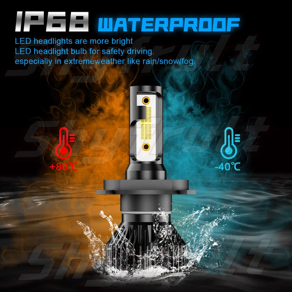 NEW For 1985-1989 Subaru DL 4PCS 4x6" LED Headlights High/Low Beam 6000K DOT - Image 4 of 4