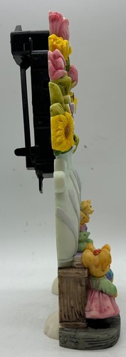 Nuevo Lindo 10”x6”x2.5” Ratón Familia con Florero Escritorio/Estante/Reloj de Mesa - Imagen 7 de 8