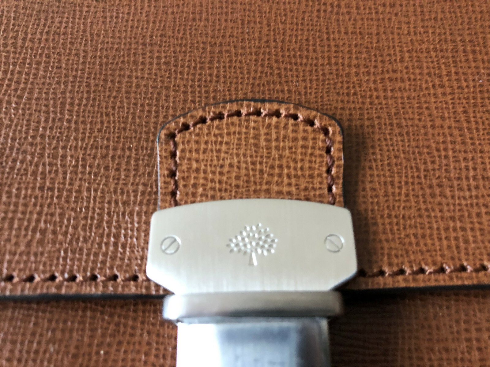 MULBERRY LEATHER "FARRINGDON" PUSHLOCK BRIEFCASE. WITH TAGS. for sale