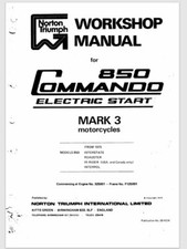 1975 Norton Comando 850 service manual 180 pages Electric start model
