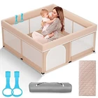Baby Playpen with Padding Mat - Large Play Yard for Toddlers Sturdy + Safe 50x50