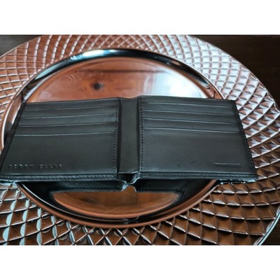 Perry Ellis Portfolio Men's Black Top Grain Leather Bifold Wallet
