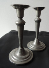 2 Paar alte Zinnleuchter Kerzenständer Kerzenhalter Zinn