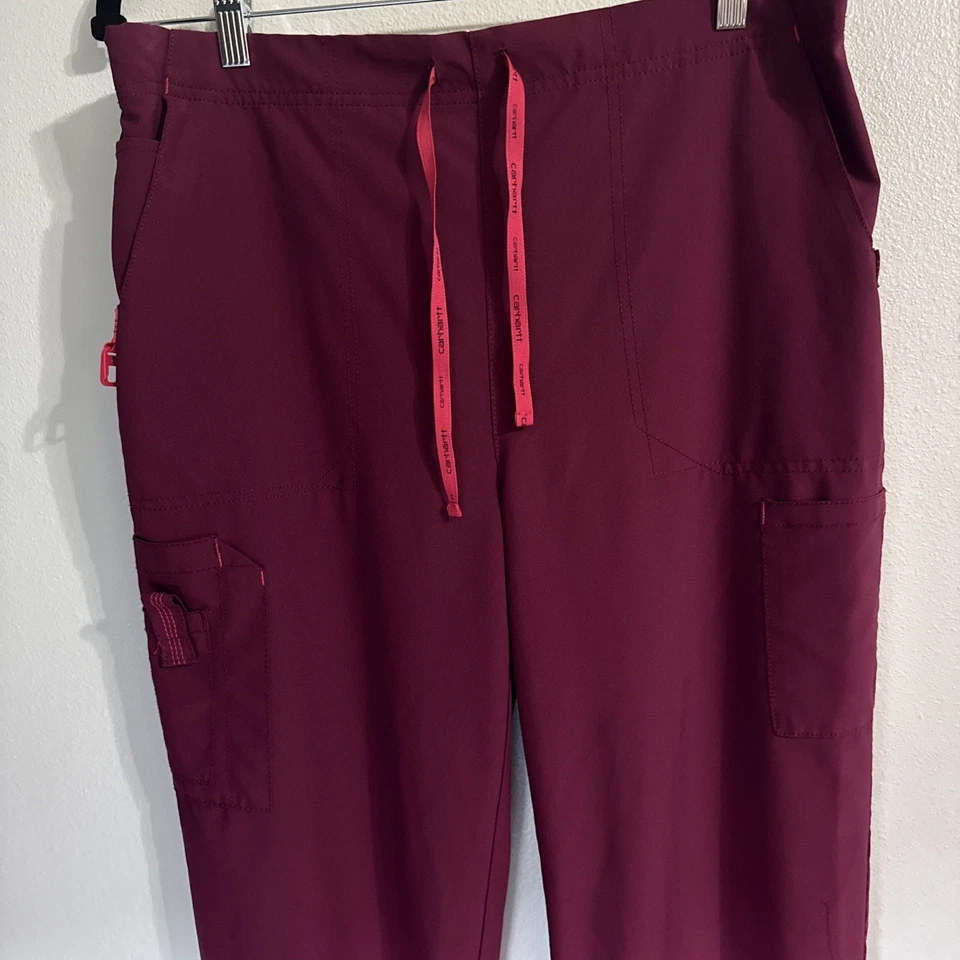 Juego Exfoliante Carhartt Force Parte Superior e Inferior Borgoña Color Vino Rosa Ribete Mujer L Foto 3 de 4