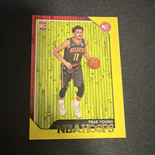 Panini 2018-19 NBA Hoops Trae Young Atlanta Hawks Rookie Card #250. rookie card picture