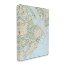 Stupell Industries Hilton Head Nautical Map Travel 30 x 40 Inch Canvas Wall Art