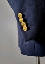 40R BROOKS BROTHERS madison Navy Wool Logo Gold Button Blazer Sport Coat Jacket