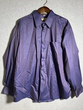 Arrow Mictotech Dress Shirt Men 17-17 1/2 XL Long Purple Cotton/Poly Indonesia