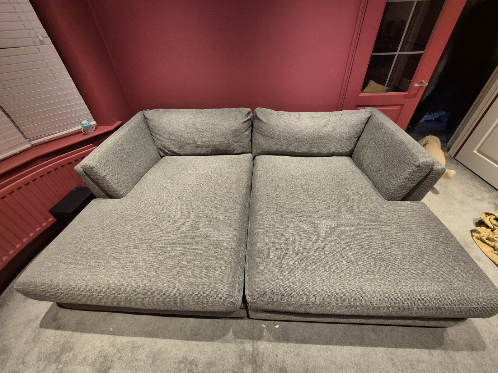 Massive Grey Double Chaise Sofa 3.5m Long,