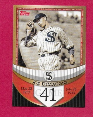 Joe DiMaggio 2007 Topps The Streak Inserts/Parallels - YOU PICK - NRMT