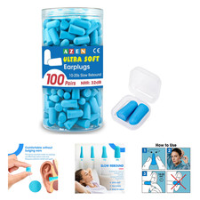 Ear Plugs Bulk 100 Pairs NRR 32dB Soft Foam Noise Cancelling for Sleeping