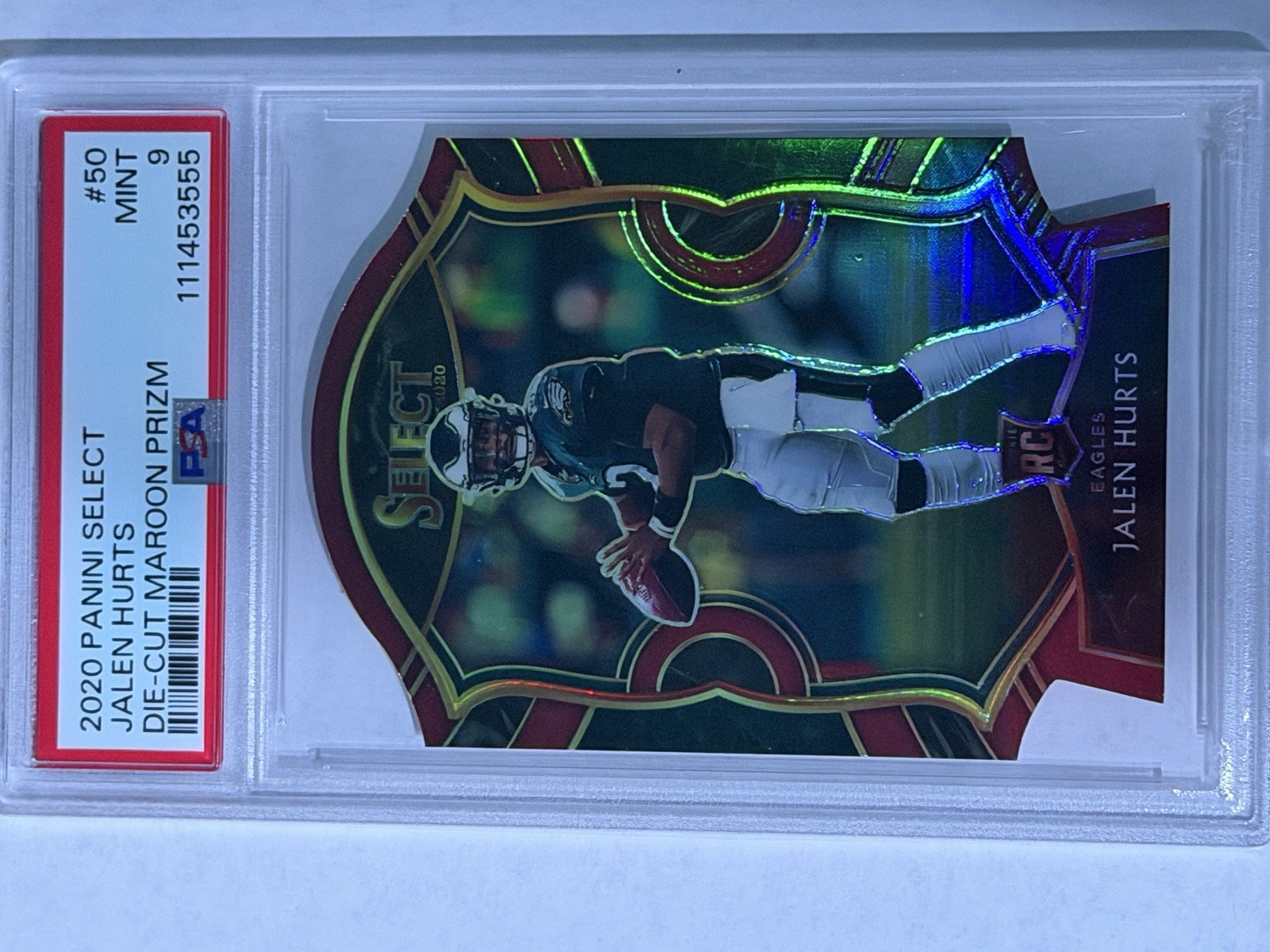 2020 Panini Select - Concourse Jalen Hurts #50 Maroon Prizm Die-Cut (RC)