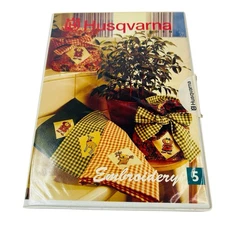 Husqvarna Viking Embroidery Designs Card Overlay 5 Sports School Animals 1995