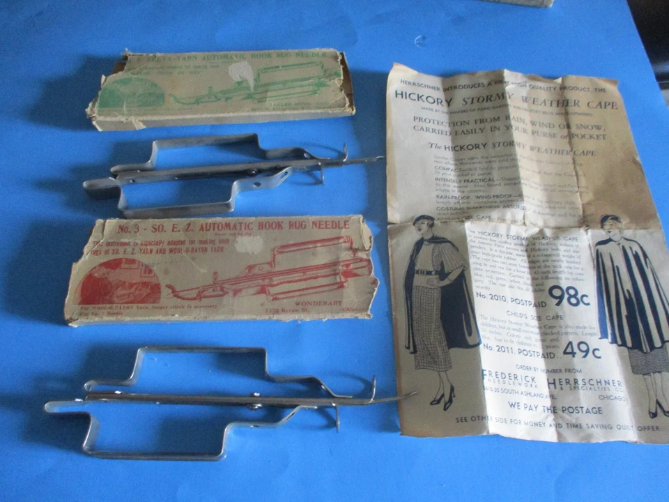 NO. 3 SO. E.Z. & NO. 8 VELVA-YARN AUTOMATIC HOOK RUG NEEDLE VINTAGE WITH BOXES - Image 2 of 3