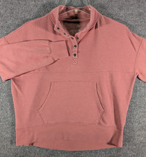 SO Lounge Life Pullover Womens Large 1/4 Snap Button Pink Sweatshirt