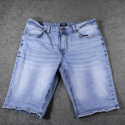 Buffalo David Bitton Evan Slim Straight Denim Shorts Blue Light Wash Mens 36