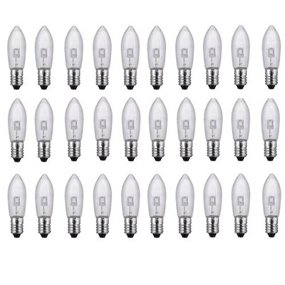 30X LED Ersatzbirnen E10 Top Kerze Ersatzlampen für Lichterketten 0,2 W/10-55V