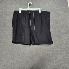 George Mens Black Swim Trunks XL 40-42 Mesh Lined Drawstring Board Shorts