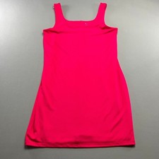 A New Day Mini Dress Womens M Pink Ribbed Knit Wide Strap Square Neck Festival